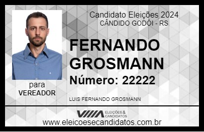 Candidato FERNANDO GROSMANN 2024 - CÂNDIDO GODÓI - Eleições