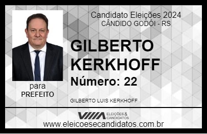 Candidato GILBERTO KERKHOFF 2024 - CÂNDIDO GODÓI - Eleições