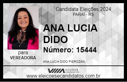 Candidato ANA LUCIA DIDO 2024 - PARAÍ - Eleições