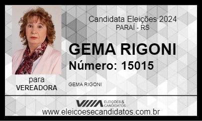 Candidato GEMA RIGONI 2024 - PARAÍ - Eleições