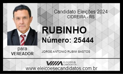 Candidato RUBINHO 2024 - CIDREIRA - Eleições