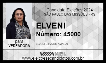 Candidato ELVENI 2024 - SÃO PAULO DAS MISSÕES - Eleições