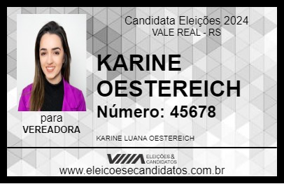 Candidato KARINE  OESTEREICH 2024 - VALE REAL - Eleições