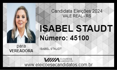 Candidato ISABEL STAUDT 2024 - VALE REAL - Eleições