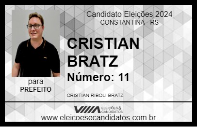 Candidato CRISTIAN BRATZ 2024 - CONSTANTINA - Eleições