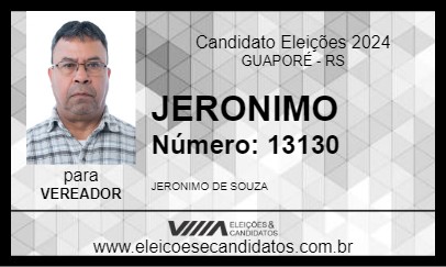 Candidato JERONIMO 2024 - GUAPORÉ - Eleições