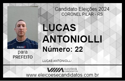 Candidato LUCAS ANTONIOLLI 2024 - CORONEL PILAR - Eleições