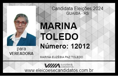 Candidato MARINA TOLEDO 2024 - GUAÍBA - Eleições