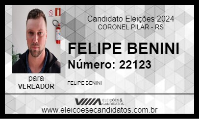 Candidato FELIPE BENINI 2024 - CORONEL PILAR - Eleições