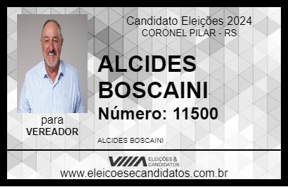 Candidato ALCIDES BOSCAINI 2024 - CORONEL PILAR - Eleições