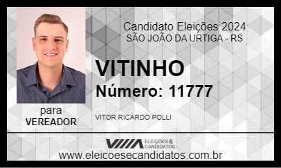 Candidato VITINHO 2024 - SÃO JOÃO DA URTIGA - Eleições