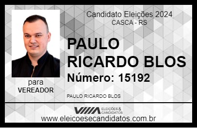 Candidato PAULO RICARDO BLOS 2024 - CASCA - Eleições