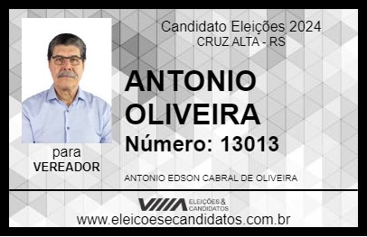 Candidato ANTONIO OLIVEIRA 2024 - CRUZ ALTA - Eleições