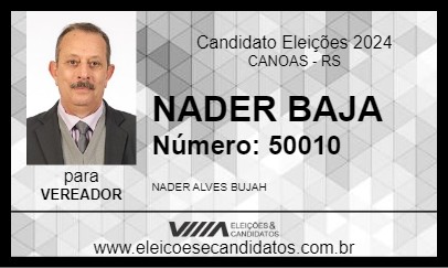 Candidato NADER BAJA 2024 - CANOAS - Eleições