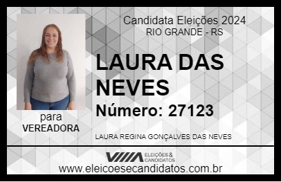 Candidato LAURA DAS NEVES 2024 - RIO GRANDE - Eleições