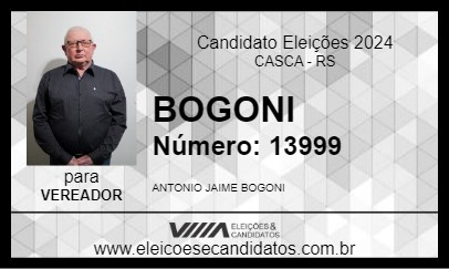 Candidato BOGONI 2024 - CASCA - Eleições