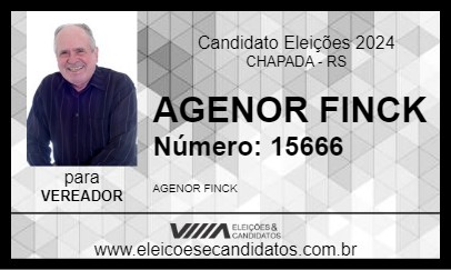 Candidato AGENOR FINCK 2024 - CHAPADA - Eleições