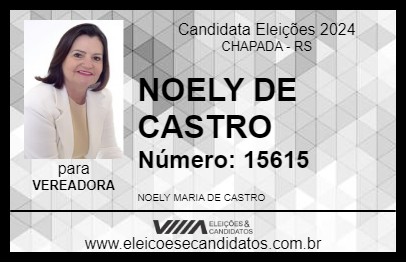 Candidato NOELY DE CASTRO 2024 - CHAPADA - Eleições