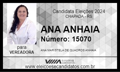 Candidato ANA ANHAIA 2024 - CHAPADA - Eleições