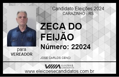 Candidato ZECA DO FEIJÃO 2024 - CARAZINHO - Eleições