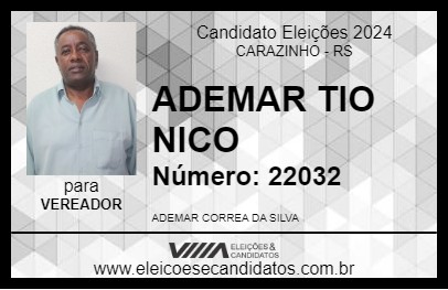 Candidato ADEMAR TIO NICO 2024 - CARAZINHO - Eleições