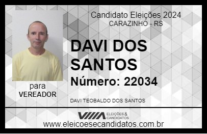 Candidato DAVI DOS SANTOS 2024 - CARAZINHO - Eleições