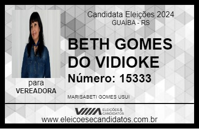 Candidato BETH GOMES DO VIDIOKE 2024 - GUAÍBA - Eleições