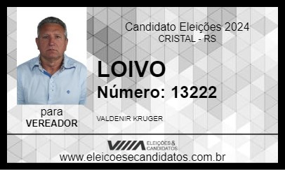 Candidato LOIVO 2024 - CRISTAL - Eleições