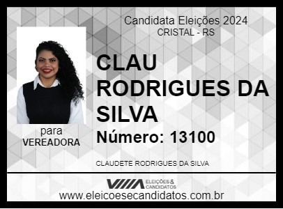 Candidato CLAU RODRIGUES DA SILVA 2024 - CRISTAL - Eleições