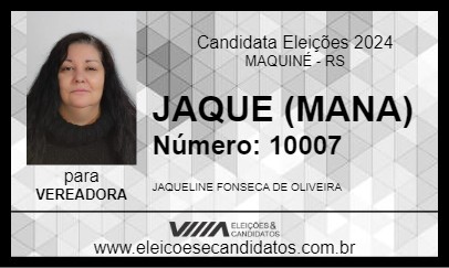 Candidato JAQUE (MANA) 2024 - MAQUINÉ - Eleições