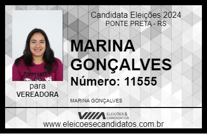 Candidato MARINA GONÇALVES 2024 - PONTE PRETA - Eleições