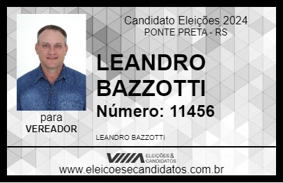 Candidato LEANDRO BAZZOTTI 2024 - PONTE PRETA - Eleições