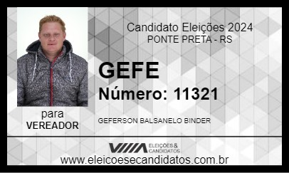 Candidato GEFE 2024 - PONTE PRETA - Eleições