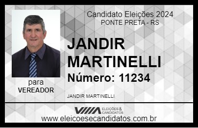 Candidato JANDIR MARTINELLI 2024 - PONTE PRETA - Eleições