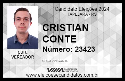 Candidato CRISTIAN CONTE 2024 - TAPEJARA - Eleições