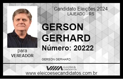 Candidato GERSON GERHARD 2024 - LAJEADO - Eleições