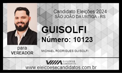 Candidato GUISOLFI 2024 - SÃO JOÃO DA URTIGA - Eleições