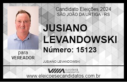 Candidato JUSIANO LEVANDOWSKI 2024 - SÃO JOÃO DA URTIGA - Eleições