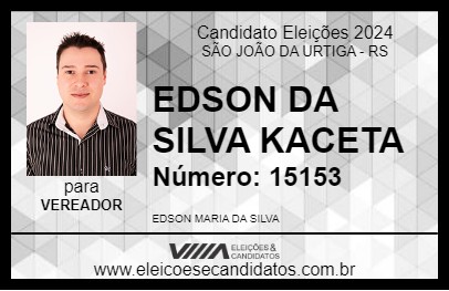 Candidato EDSON DA SILVA KACETA 2024 - SÃO JOÃO DA URTIGA - Eleições