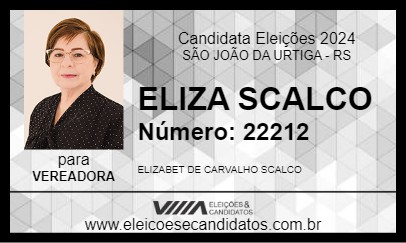 Candidato ELIZA SCALCO 2024 - SÃO JOÃO DA URTIGA - Eleições