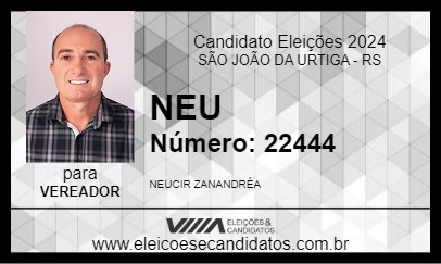 Candidato NEU 2024 - SÃO JOÃO DA URTIGA - Eleições