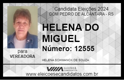 Candidato HELENA DO MIGUEL 2024 - DOM PEDRO DE ALCÂNTARA - Eleições