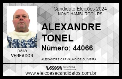 Candidato ALEXANDRE TONEL 2024 - NOVO HAMBURGO - Eleições