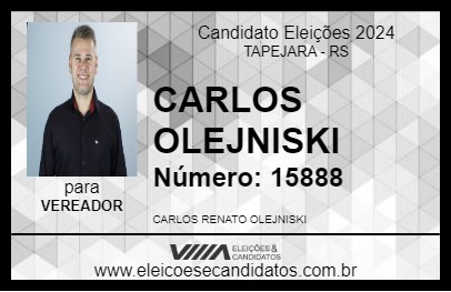 Candidato CARLOS OLEJNISKI 2024 - TAPEJARA - Eleições