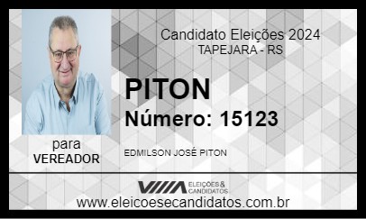 Candidato PITON 2024 - TAPEJARA - Eleições