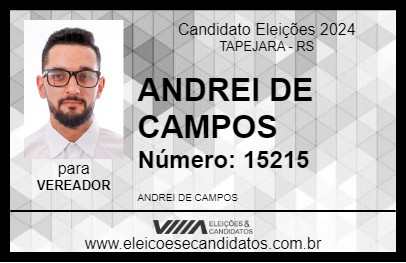 Candidato ANDREI DE CAMPOS 2024 - TAPEJARA - Eleições