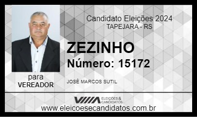 Candidato ZEZINHO 2024 - TAPEJARA - Eleições