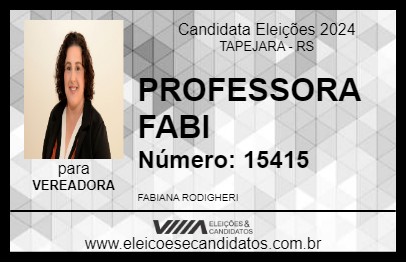 Candidato PROFESSORA FABI 2024 - TAPEJARA - Eleições