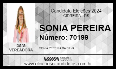 Candidato SONIA PEREIRA 2024 - CIDREIRA - Eleições