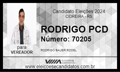 Candidato RODRIGO PCD 2024 - CIDREIRA - Eleições